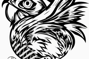 a falcon sitting on a football tattoo idea