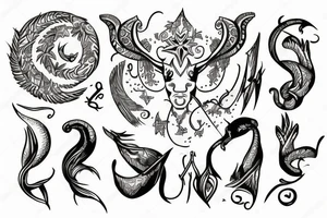 Zodiac sign Capricorn with date 14.01.2003 tattoo idea