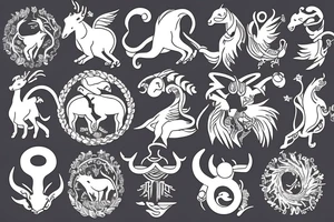 Zodiac sign Capricorn with date 14.01.2003 tattoo idea