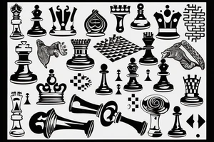 A Chess game with anything of electronic and computering, with matematics and Cuba Island tattoo idea