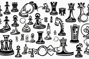 A Chess game with anything of electronic and computering, with matematics and Cuba Island tattoo idea