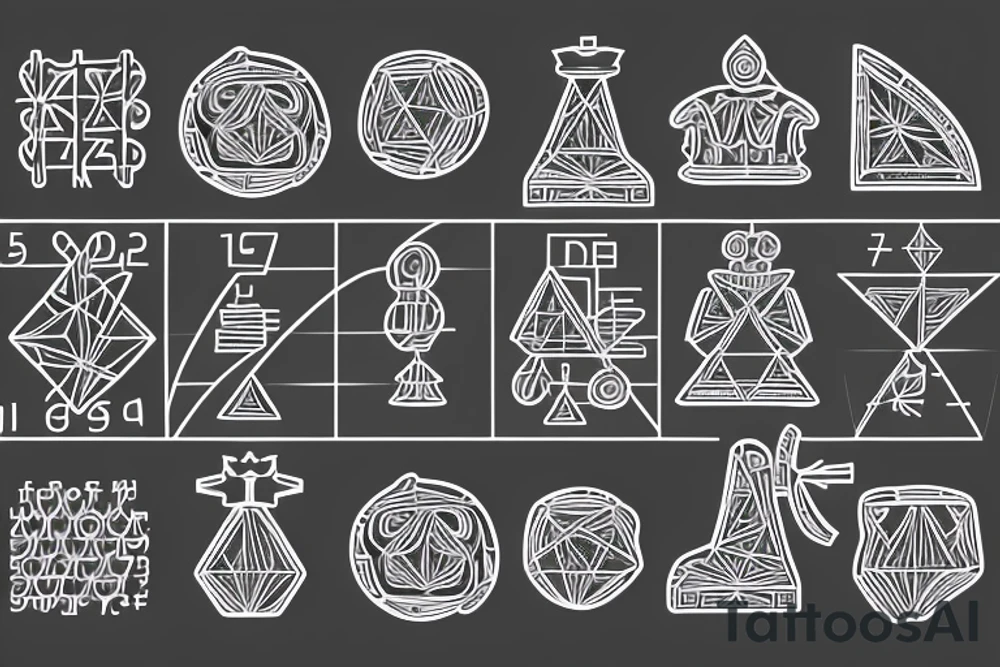 Maths with enginnering and chess tattoo idea