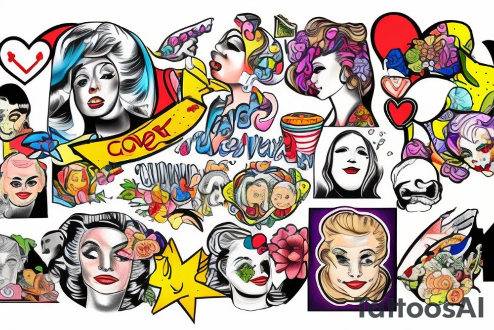 caregiving about loved ones in pop art style tattoo idea