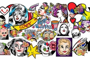 caregiving about loved ones in pop art style tattoo idea