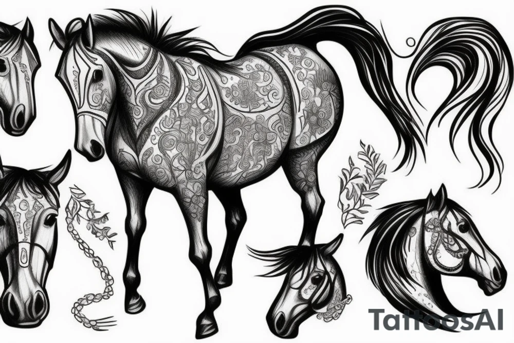 running horse tattoo idea