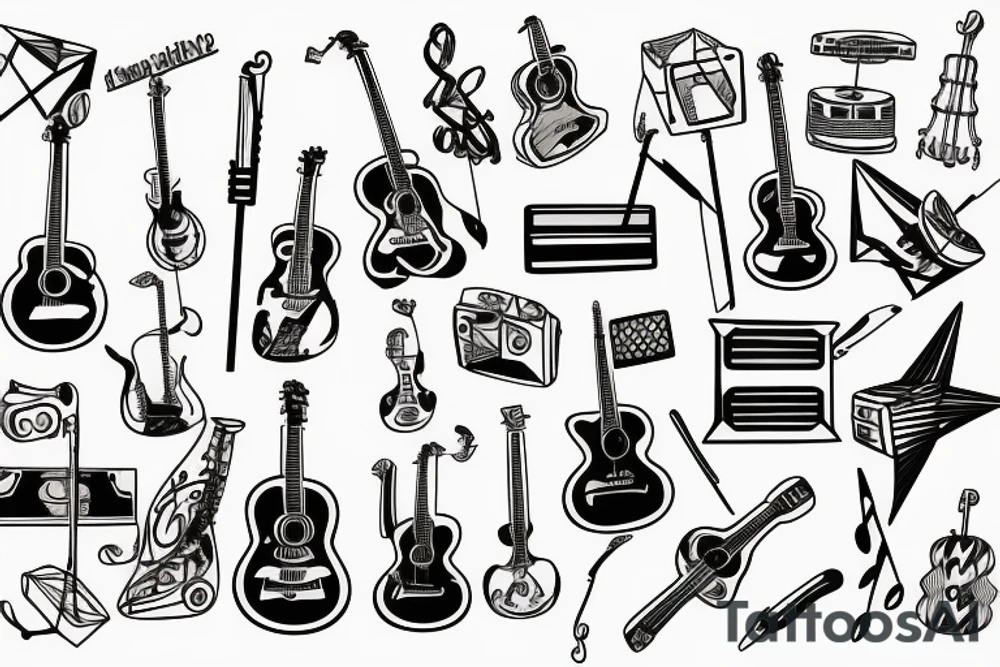 picture about vacation and music tattoo idea