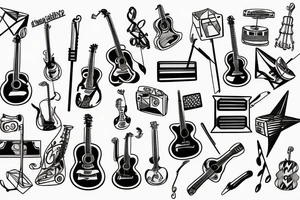 picture about vacation and music tattoo idea