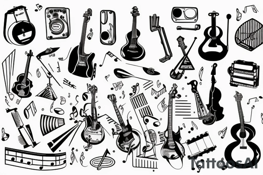 picture about vacation and music tattoo idea