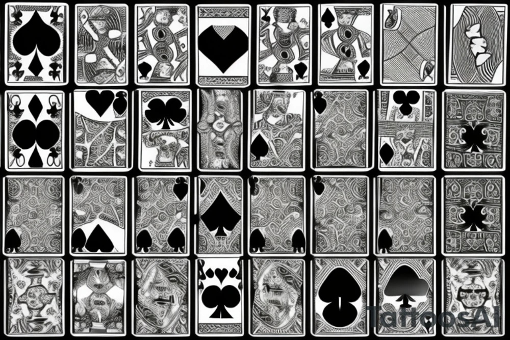 3 playing cards
ace of spades
4 of hearts
9 of clubs tattoo idea