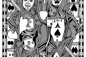 a fan of playing cards
ace of spades 
4 of hearts 
9 of clubs tattoo idea