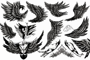 Icarus with wings falling tattoo idea
