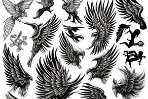 Icarus with wings falling tattoo idea