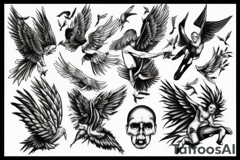 Icarus falling tattoo idea