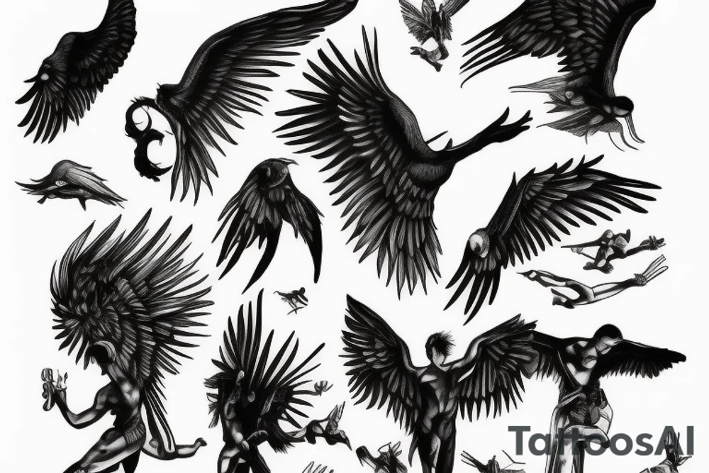 Icarus falling tattoo idea