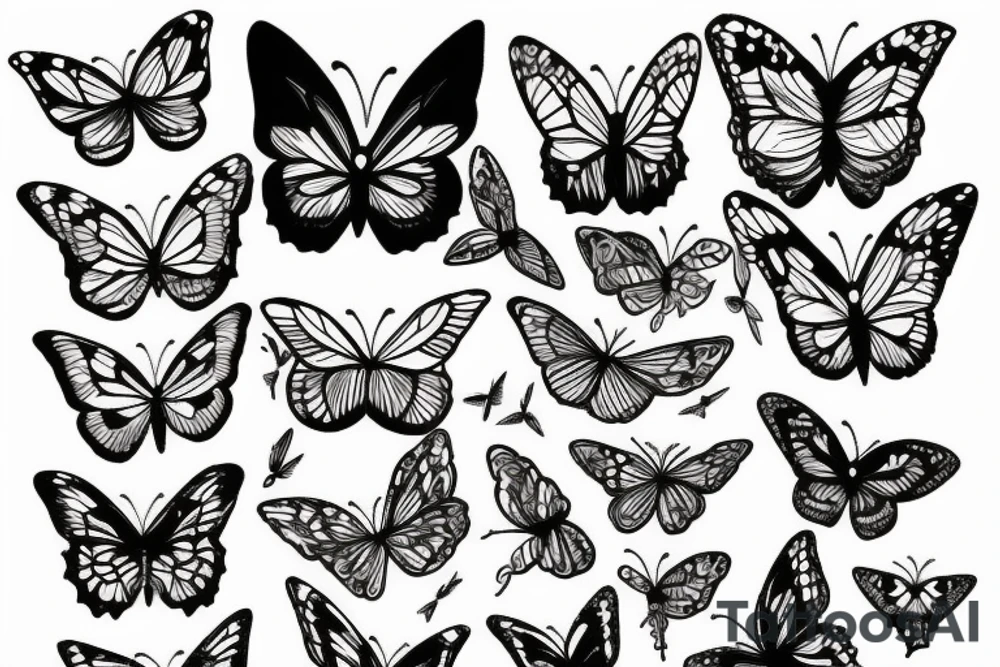 butterfly memento mori tattoo idea