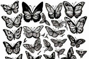 butterfly memento mori tattoo idea