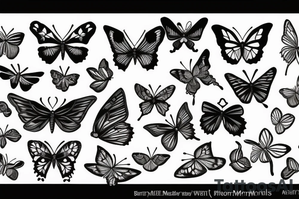 butterfly , memento mori tattoo idea