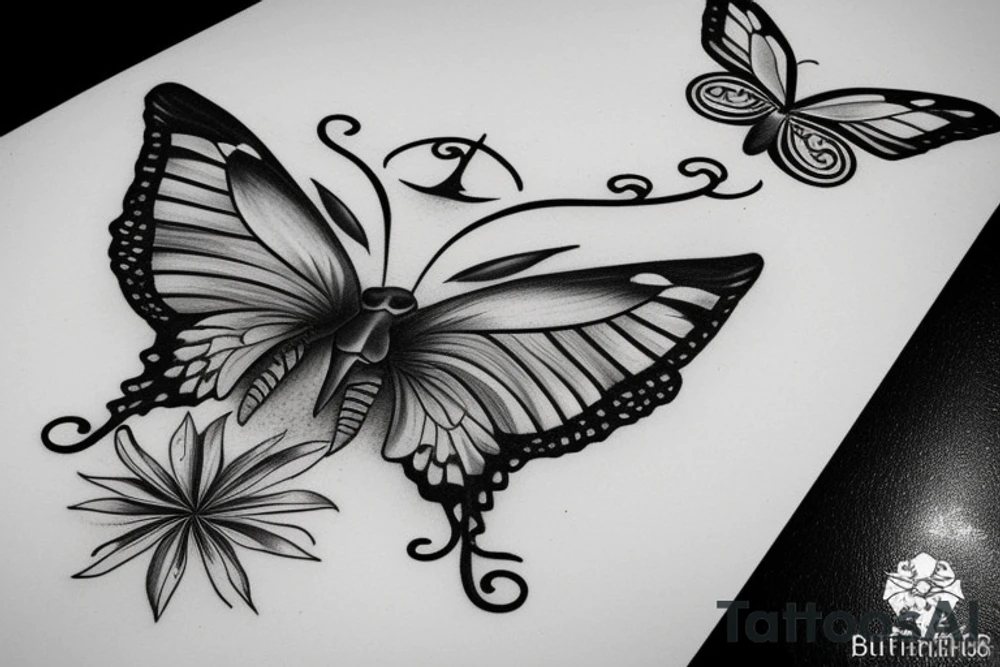butterfly , memento mori tattoo idea