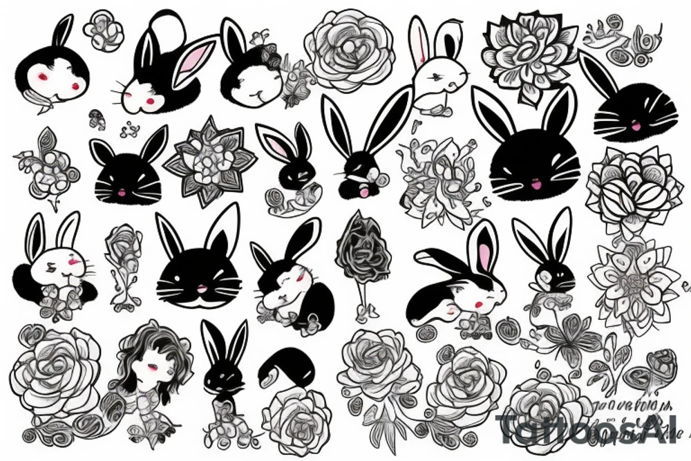 Sexy spanked bunny tattoo idea