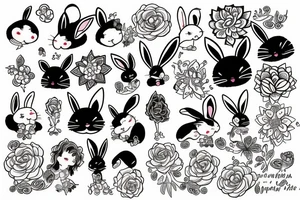 Sexy spanked bunny tattoo idea