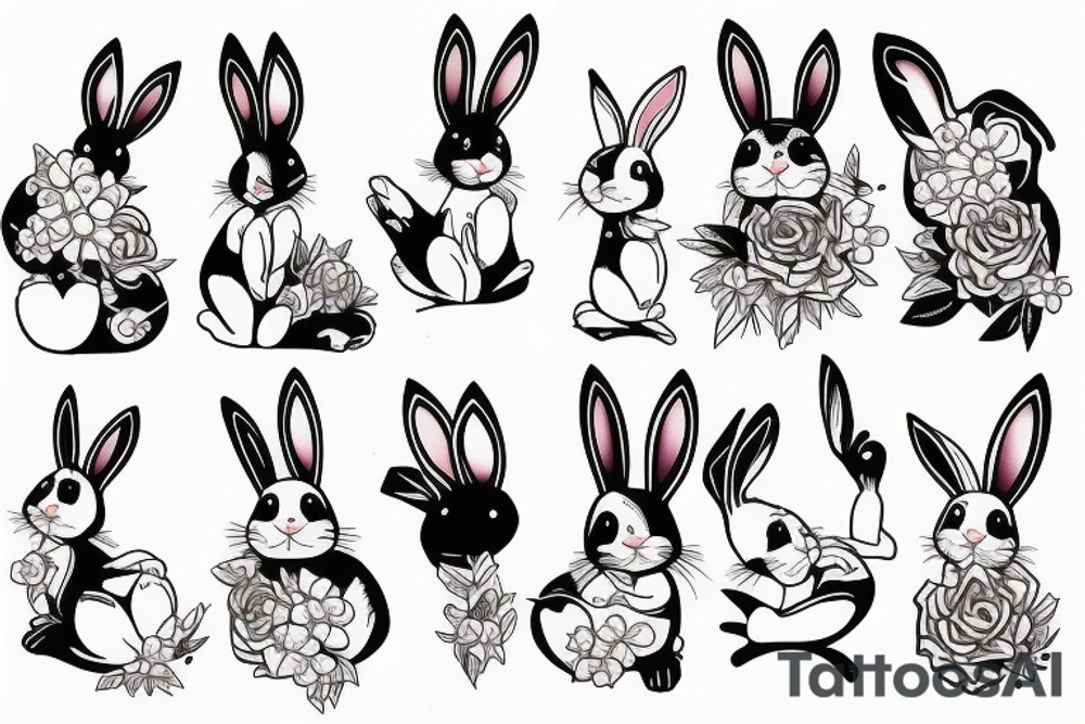 Sexy spanked bunny tattoo idea