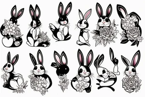 Sexy spanked bunny tattoo idea