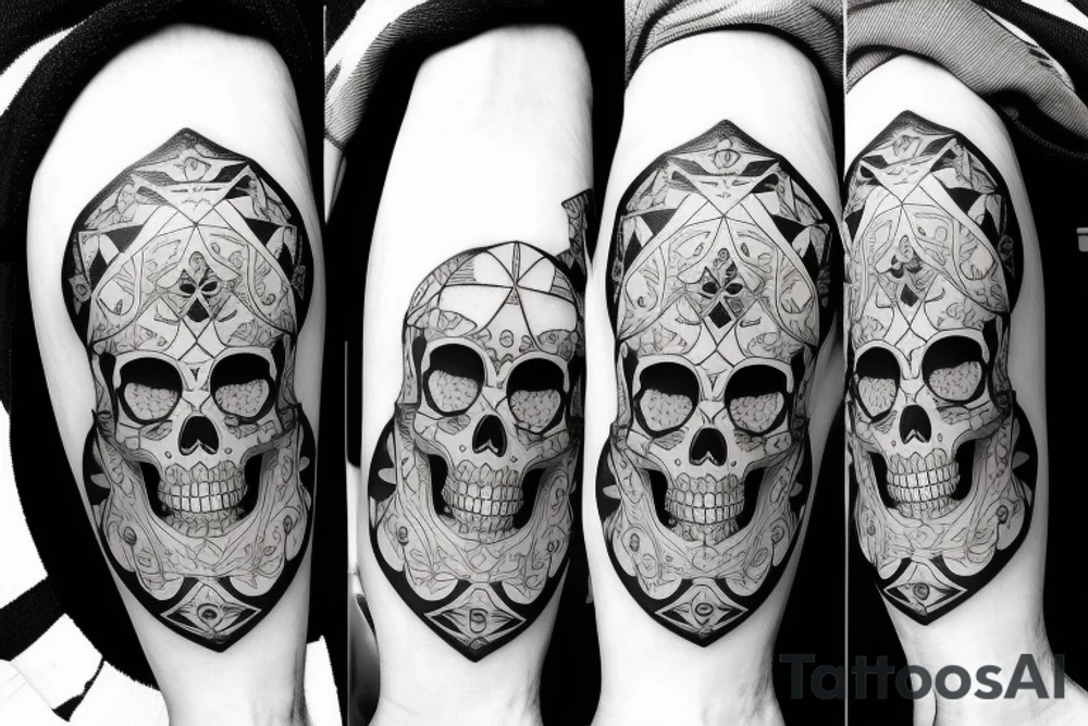 Soccer ball skull tattoo idea