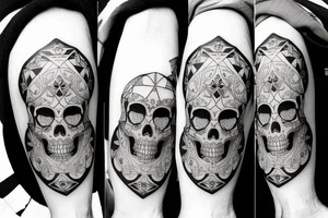 Soccer ball skull tattoo idea