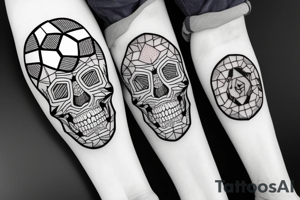 Soccer ball skull tattoo idea