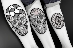 Soccer ball skull tattoo idea