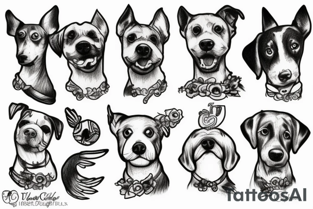 A Dog looking to the sky tattoo idea