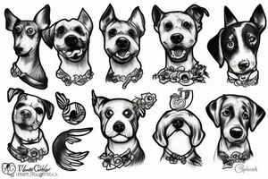 A Dog looking to the sky tattoo idea