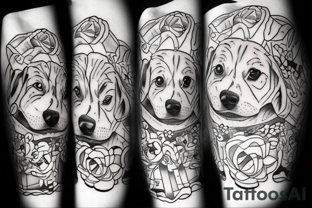 A Dog looking to the sky tattoo idea