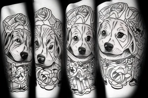 A Dog looking to the sky tattoo idea