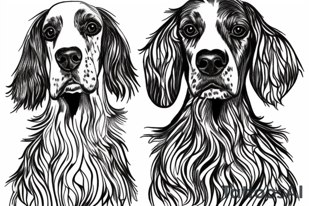 An english setter looking to the sky tattoo idea