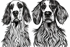 An english setter looking to the sky tattoo idea
