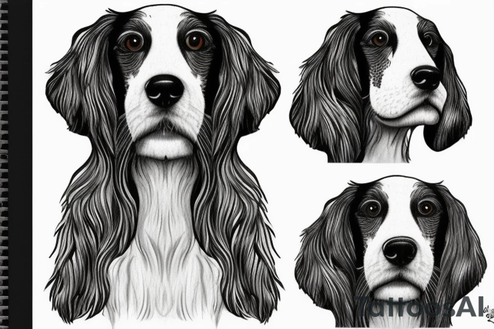 An english setter looking to the sky tattoo idea