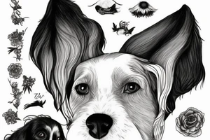An english setter looking to the sky tattoo idea