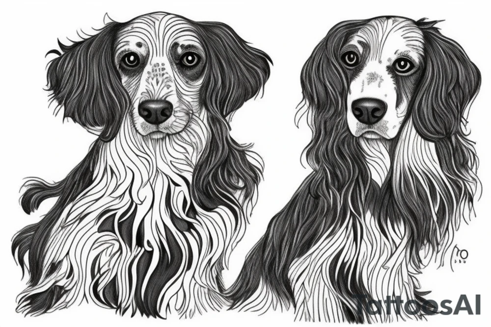 An english setter looking to the sky tattoo idea