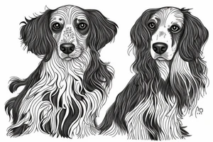 An english setter looking to the sky tattoo idea