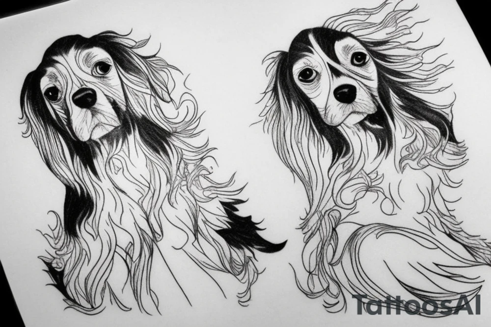An english setter looking to the sky tattoo idea