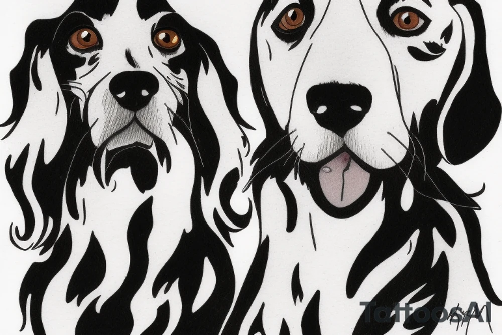 An english setter looking to the sky tattoo idea