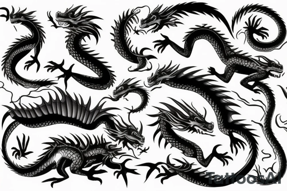 dragon breathing fire tattoo idea