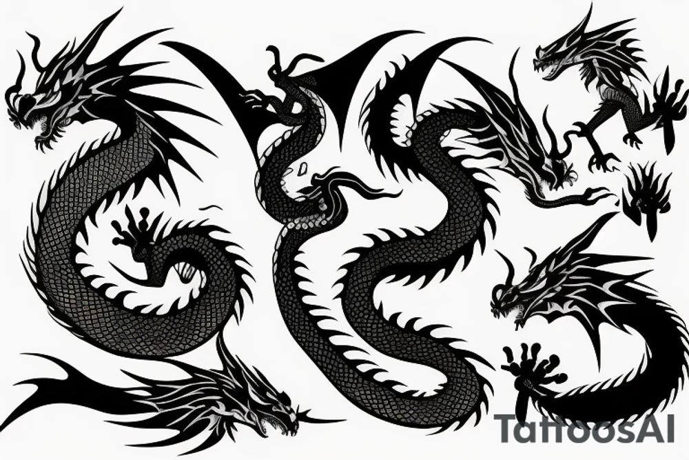 dragon spitting fire out angrily tattoo idea