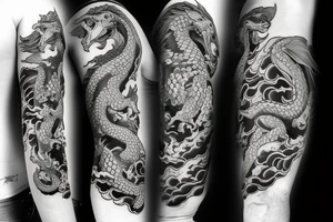 dragon spitting fire out angrily tattoo idea