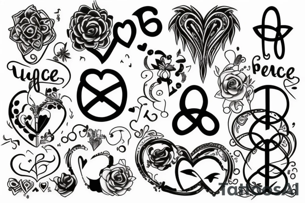 A tatto that means love , peace  minimalism and my wife tattoo idea