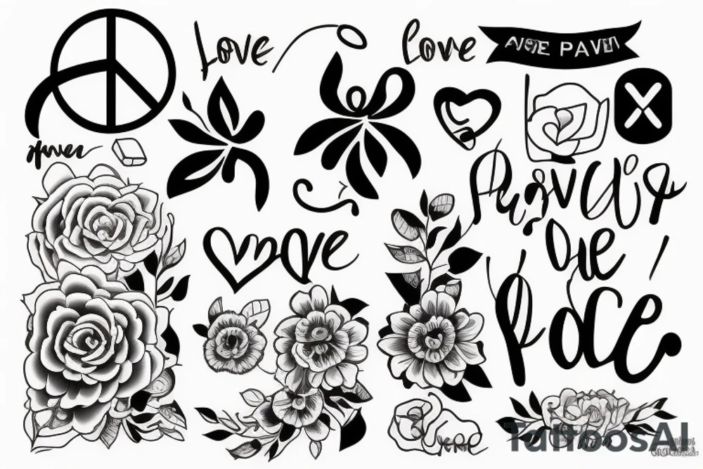 A tatto that means love , peace  minimalism and my wife tattoo idea