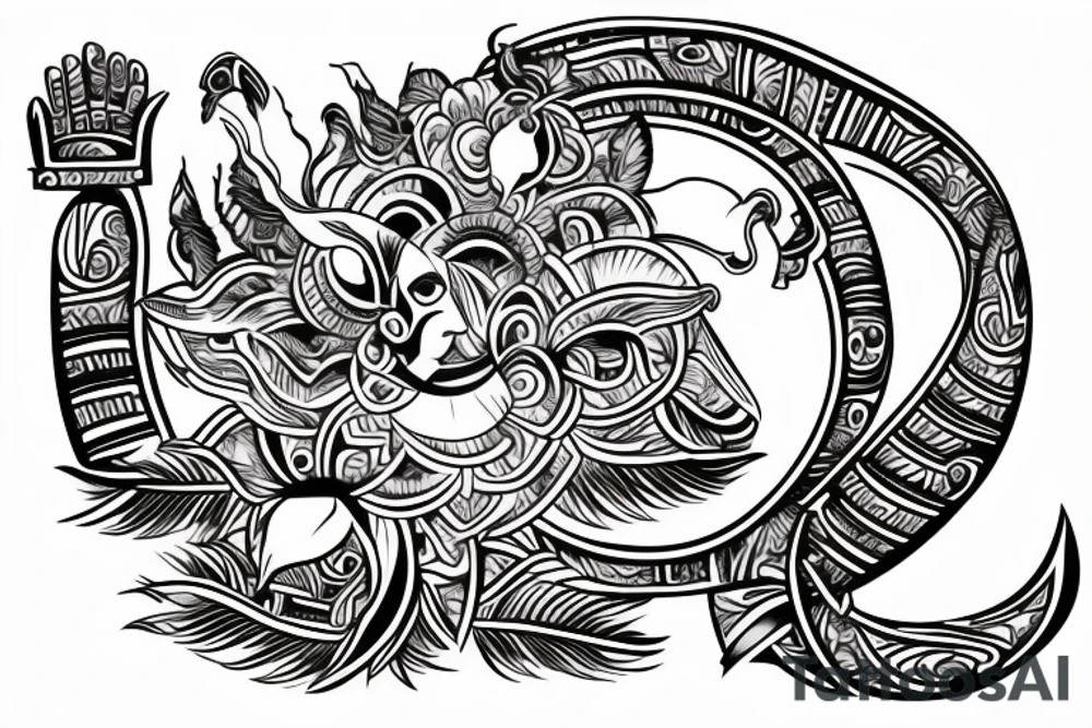 A car going to a temple all inside a lady tattoo idea