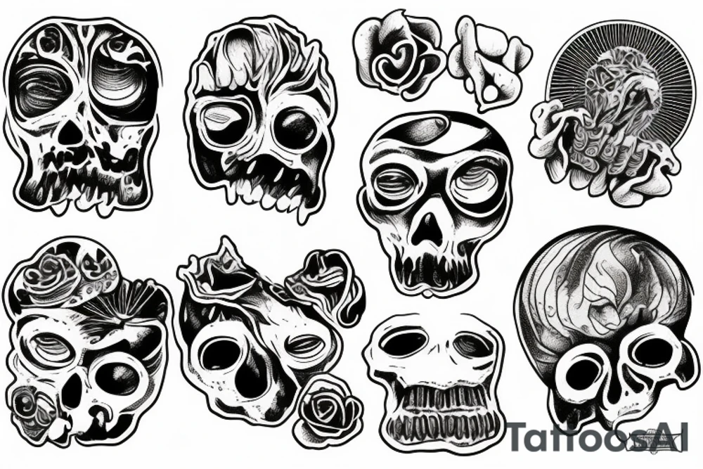 two brains touching and melting tattoo idea