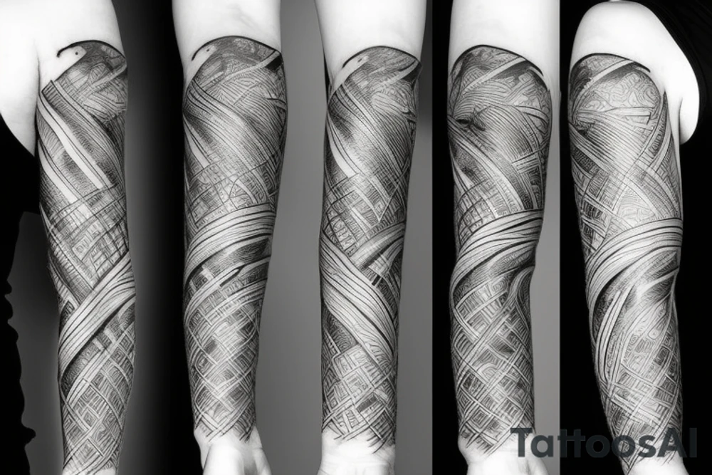 an abstract river tattoo idea